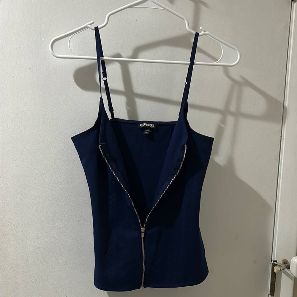 Express Blue Fitted Camisole with Zipper